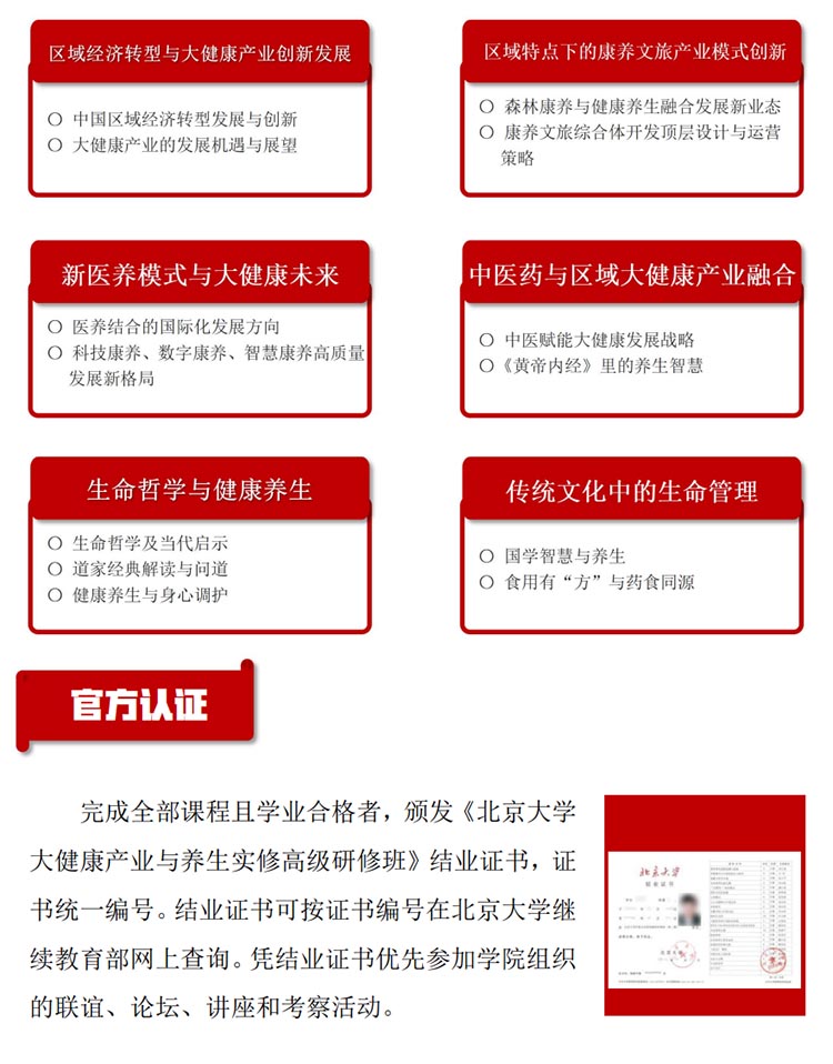 北京大學(xué)區(qū)域經(jīng)濟發(fā)展與大健康產(chǎn)業(yè)高級研修班
